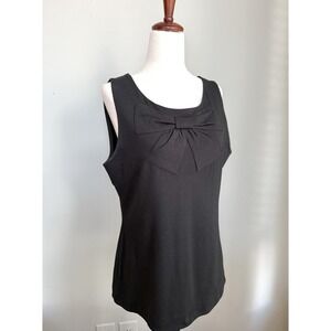 Banana Republic Women's Sleeveless Top Front Bow Accent Black M
